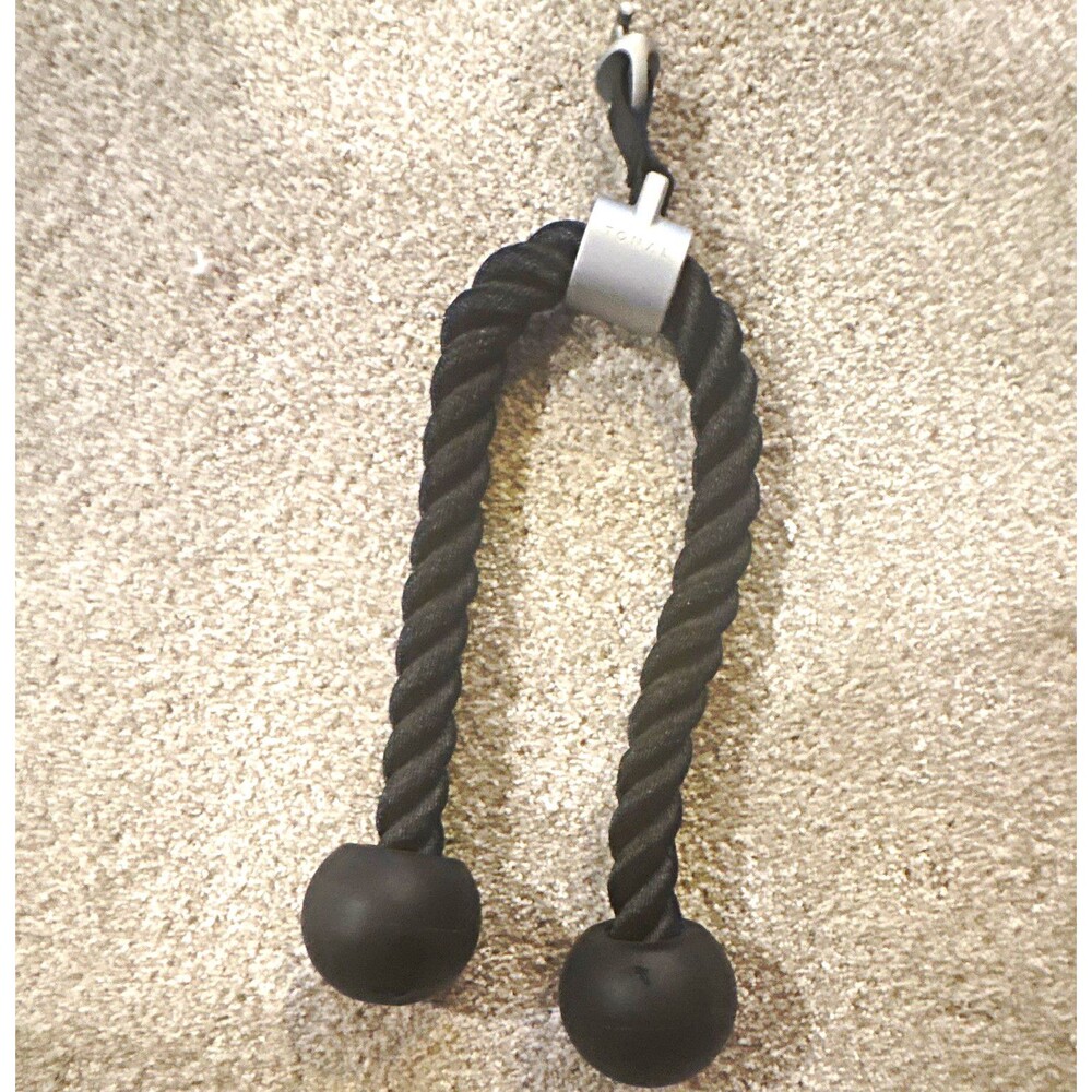 Tonal Black Tricep Rope Cable Machine Attachment Nylon/Rubber w/ Rubber End Caps